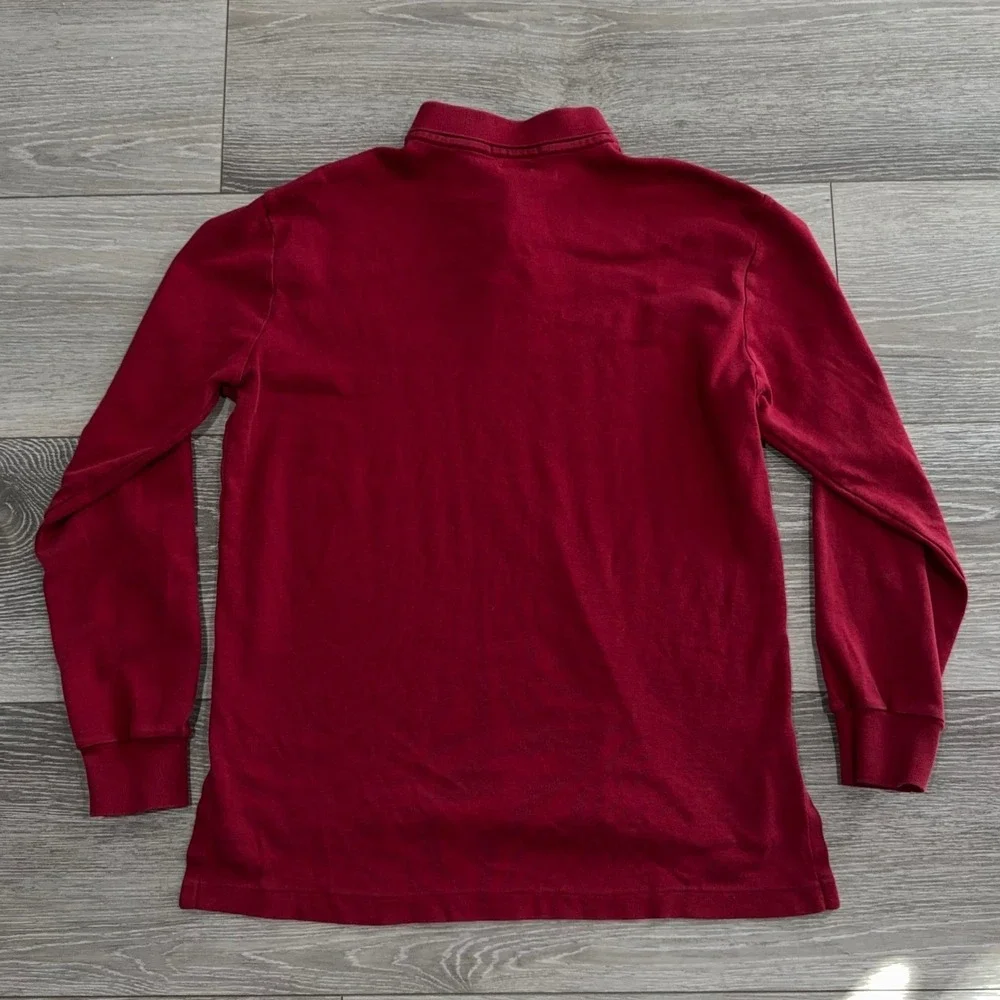 Polo Ralph Lauren‎ Men's Long Sleeve Red Custom Fit Polo Shirt Size Medium